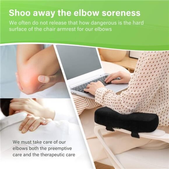 Extra Thick 2 inches Chair armrest Cushions Elbow Pillow Pressure Relief Chair - Picture 2 of 7